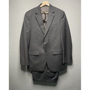 Michael Michael Kors Mens Gray 2 Piece Pinstripe Wool Suit 38R